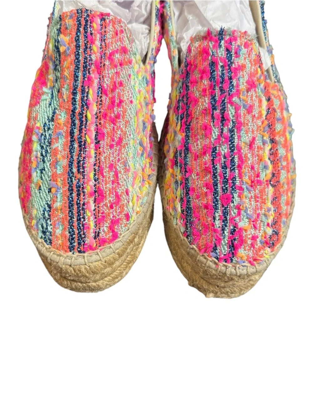 Manebí Multicolor Tweed Platform Espadrille Slip-On Shoes EU 39 US 8.5